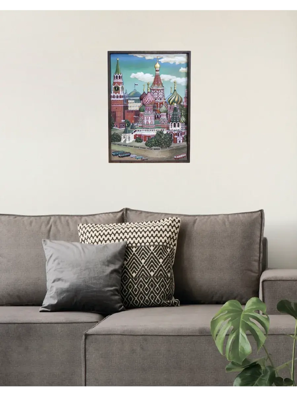 Картина из дерева"Храм Василия Блаженного" (№2) 41х30х4,5 см