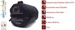 Спальный мешок одеяло с подголовн. INDIANA TRAVELLER PLUS 195+35*85 (-12/+15) L-zip