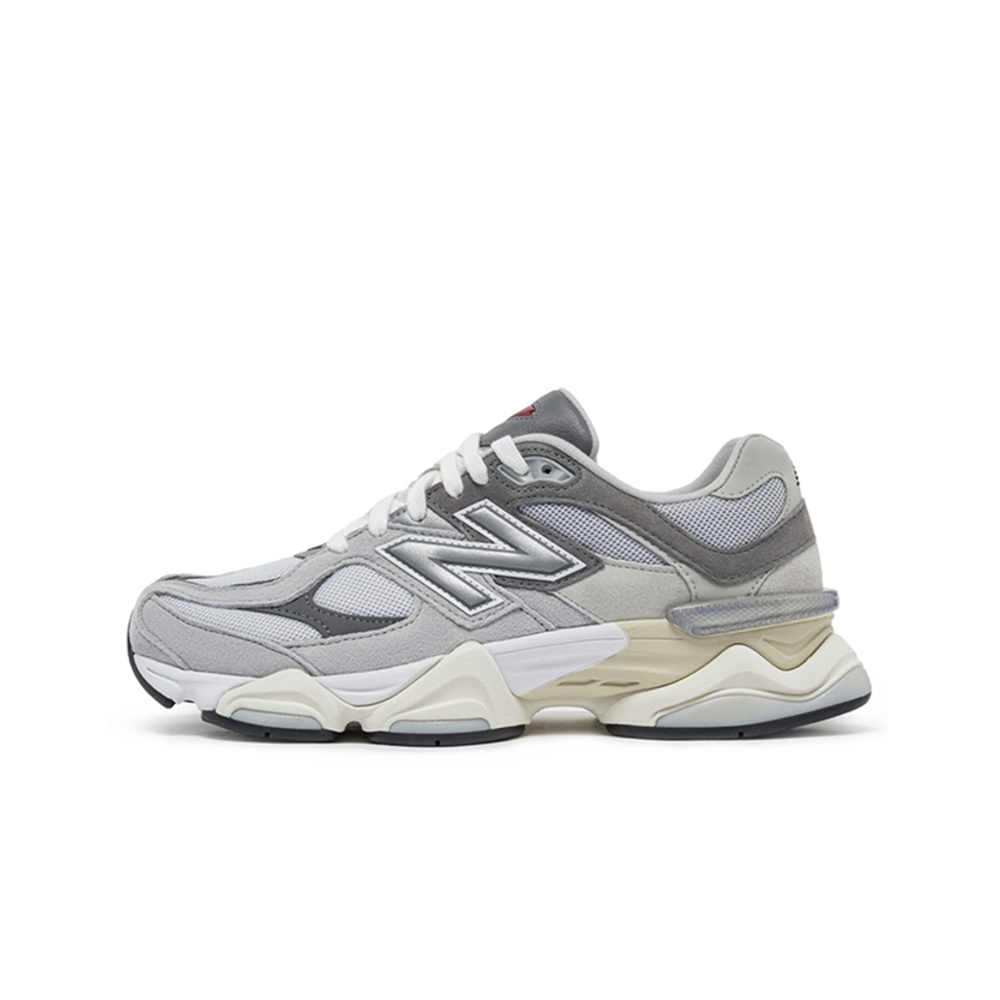 alt="New Balance 9060 Rain Cloud Grey U9060GRY классические серые кроссовки вид сбоку на белом фоне"