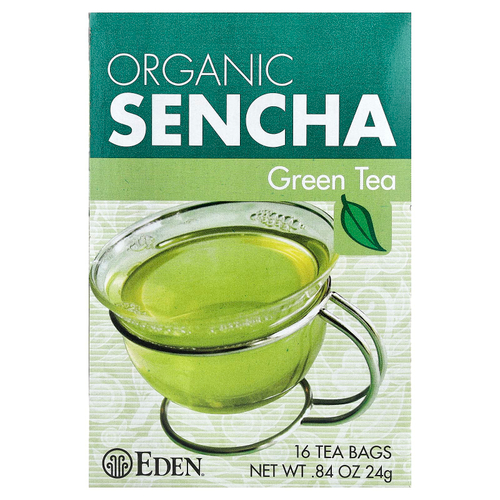 Eden Foods, органический сенча, зеленый чай, 16 чайных пакетиков, 24 г (0,84 унции)