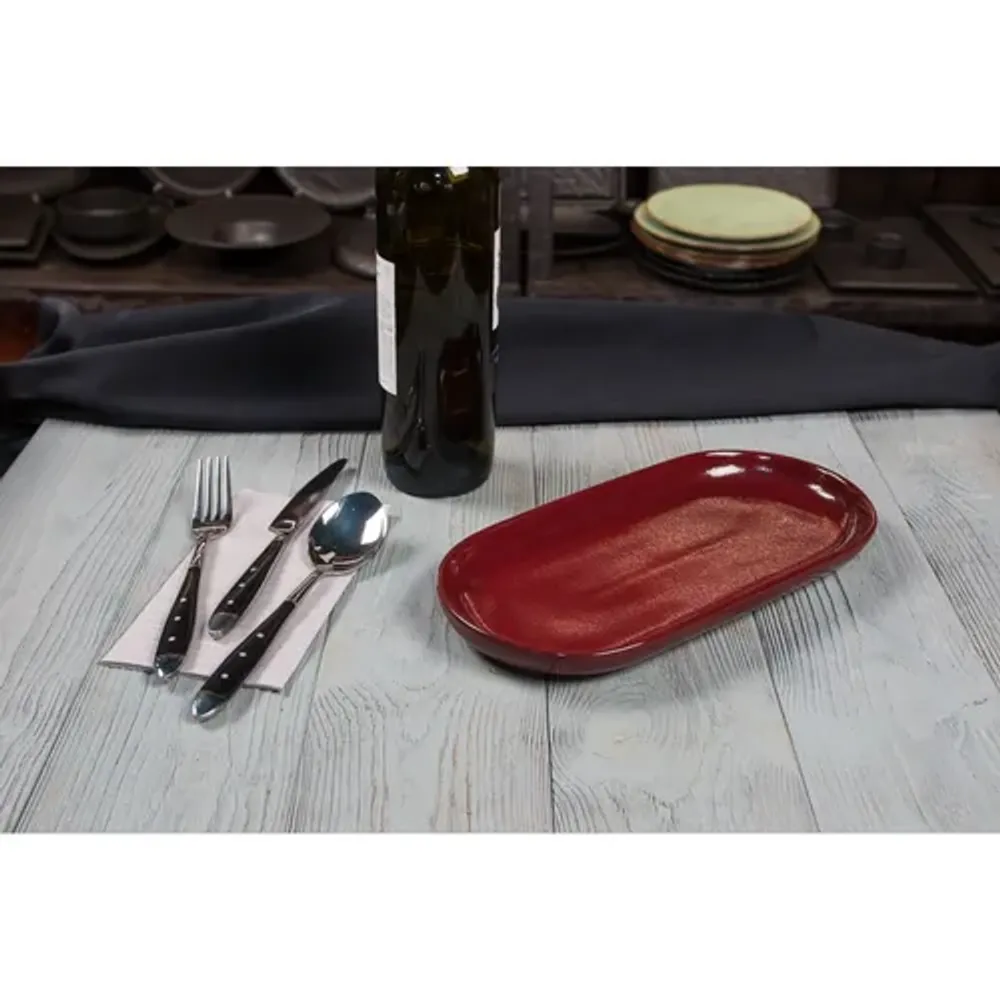 Блюдо овальное 29,5*14 см h2,6 см Evolution Dark Red P.L. Proff Cuisine [1]