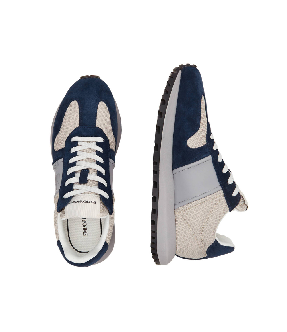 Кожаные кроссовки Emporio Armani - темно-синий(X4X640 XR102)