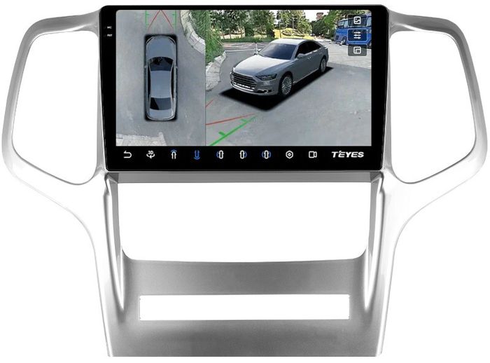 Магнитола для Jeep Grand Cherokee WK2 2010-2013 - Teyes CC3-2K-360 на Android 10, Быстрая, 2K QLED, CarPlay, 4G SIM-слот, 4 камеры в комплекте