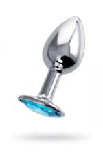 Анальная втулка с кристаллом Small голубой 7 см