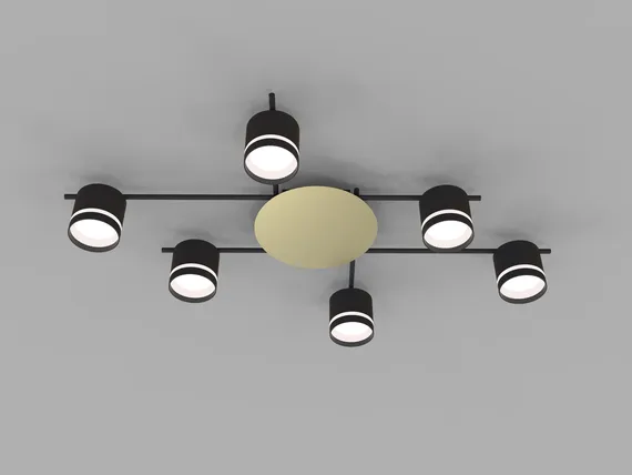 Люстра потолочная NewRgy CL-BRIGHT-R001-GX53*6 BK, 6×15 Вт, чёрная