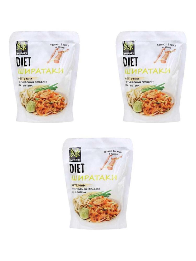 Лапша Midori Diet Ширатаки Феттучини 200 г, 3 шт