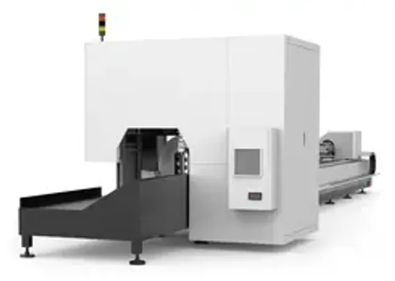 Лазерный станок HGTECH SMART6015PRO с защитной кабиной и сменным столом для резки листов металла