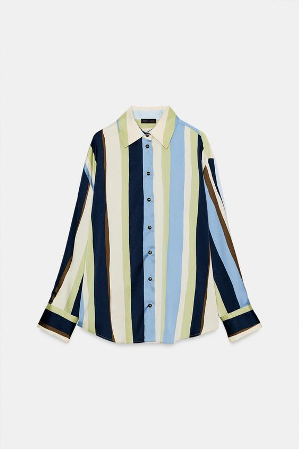 Рубашка из сатина в полоску - ZARA