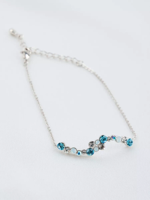 Браслет Млечный путь с голубыми кристаллами Swarovski