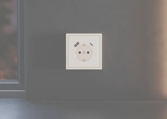 Накладка для розетки с USB A+C с заземлением и защитными шторками Voltum S70 Хлопок VLS001013
