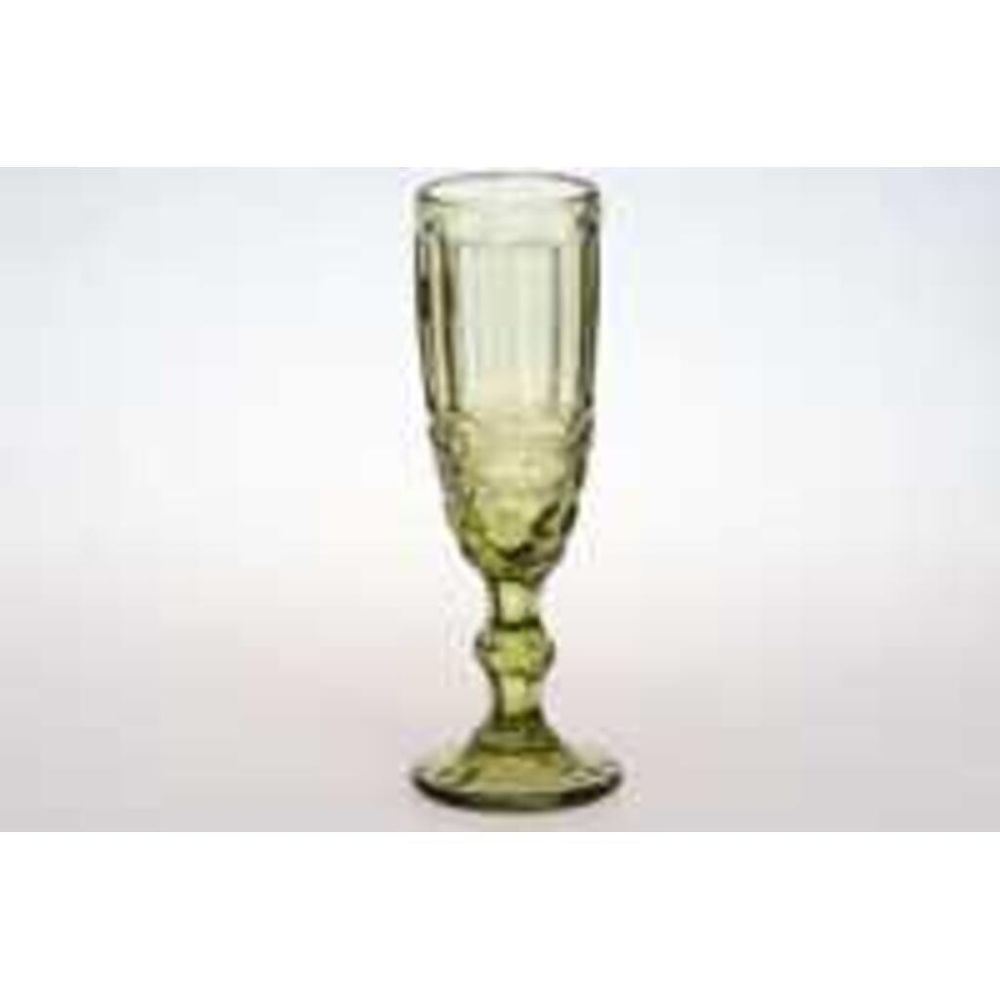 Бокал-флюте для шампанского 150 мл набор 6 шт. зеленый d 6 см h20 см Green Glass P.L.BarWare [1]