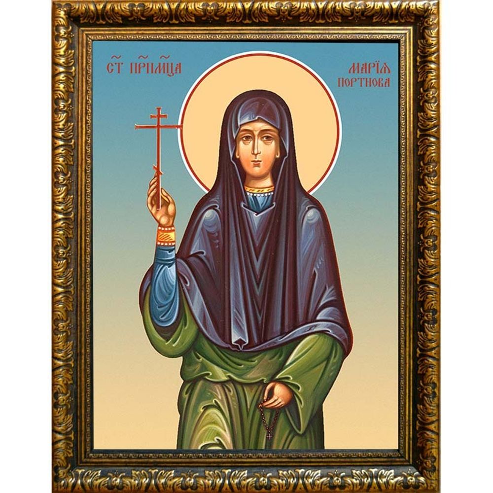 Мария Портнова преподобномученица. Икона на холсте.
