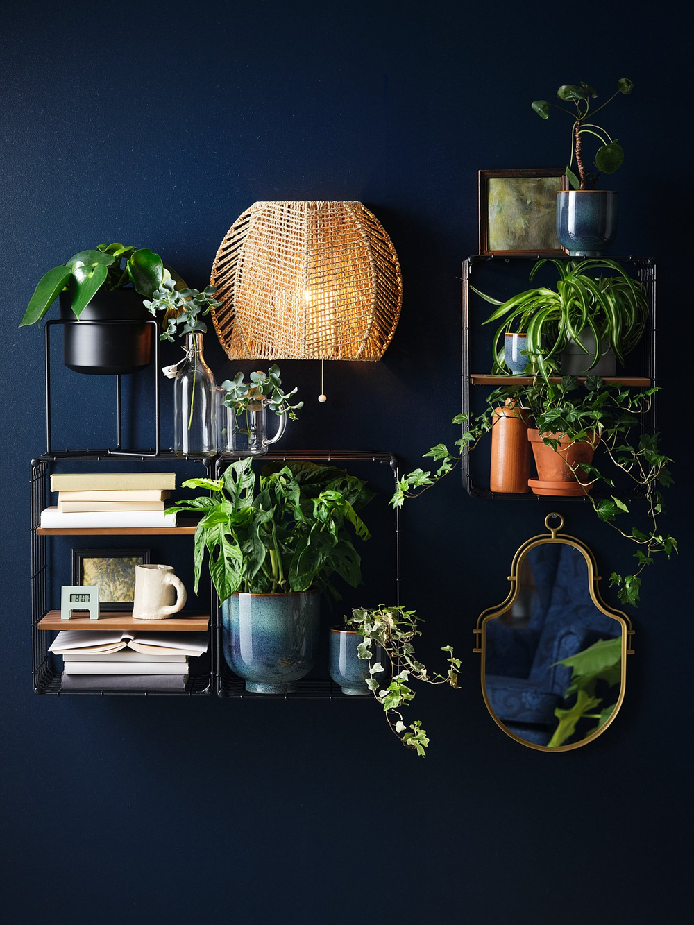 IKEA MÅNALG  (ИКЕА МОНАЛГ)  -  Настенный светильник, стационарный монтаж - осока/ручная работа