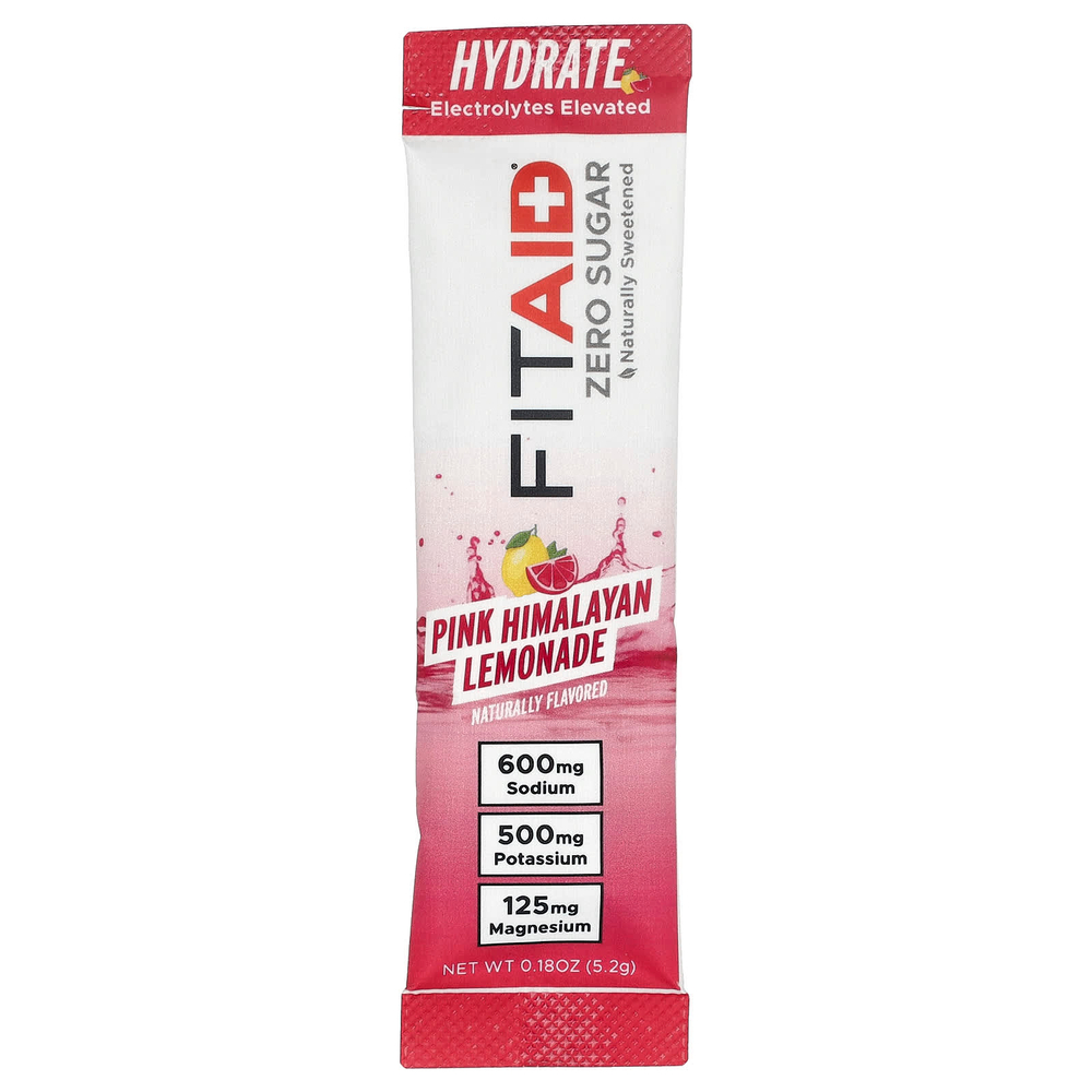 FITAID, Hydrate, розовый гималайский лимонад, 14 стиков по 5,2 г (0,18 унции)
