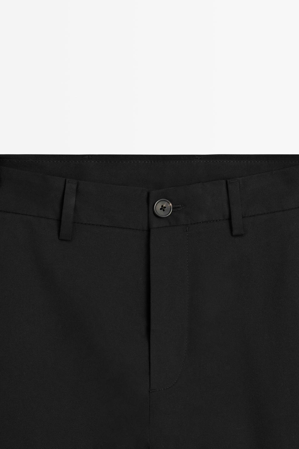 Massimo Dutti Зауженные брюки из смесового хлопка, черный