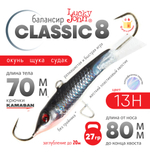 Балансир Lucky John Classic №8 без тройника (80мм, 27гр), 10шт/уп