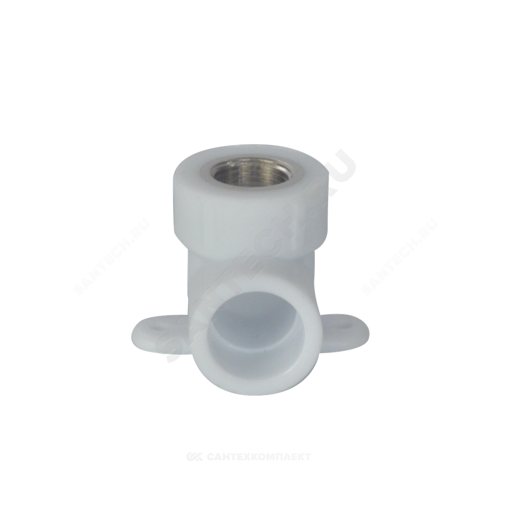 Угольник PP-R комбинированный белый Дн 25х1/2" ВР с креплением PRO VALFEX 10120025-PRO