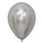 Шар (12"/30 см) Reflex, Зеркальный блеск, Серебро (981), хром 50 шт.