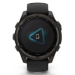 Смарт-часы Garmin Fenix 8 Solar 47мм Sapphire Carbon Gray DLC Titanium, черный ремешок, 010-02906-11