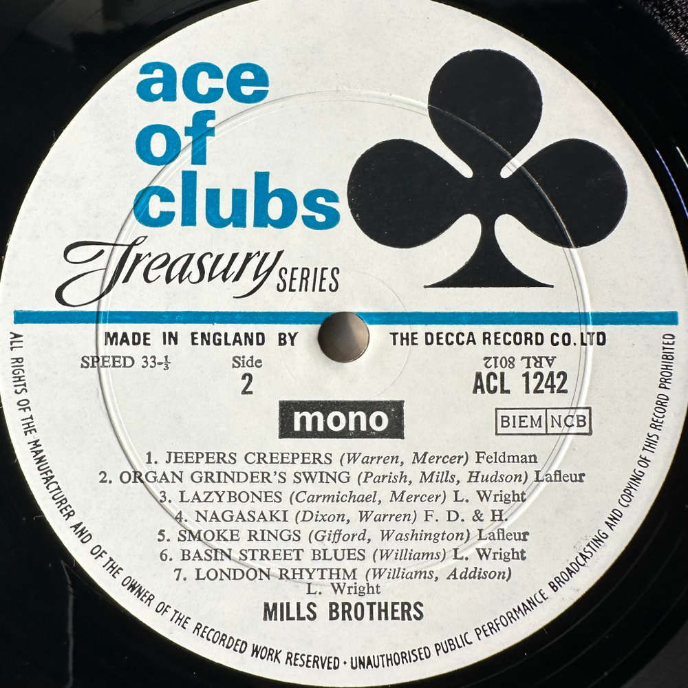 Mills Brothers ‎– London Rhythm (Англия 1967г.)
