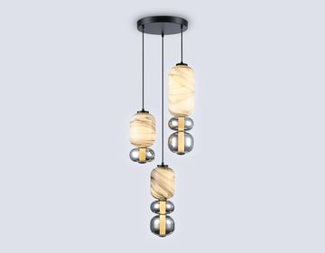 Подвесной светодиодный светильник LED 40W 3000K LH11036/3 BK/MG/SM чёрный/мраморно-серый/дымчатый High Light Modern Ambrella