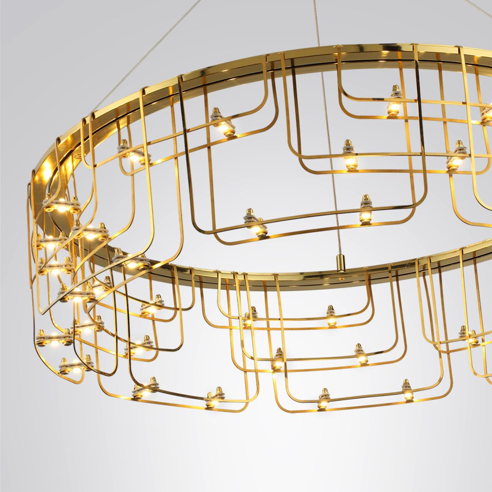 7060/44L HIGHTECH ODL26 287 Подвесной светильник нерж/сталь золото IP20 LED 44W 3960Лм 3000K 220V ZAHA