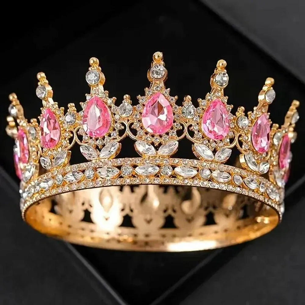 Корона для торта золото-розовый 12х6 см
