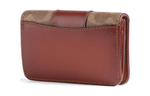 COACH Card Case Coated Canvas With Leather Wallet Women"s Brown Yellow Rusty