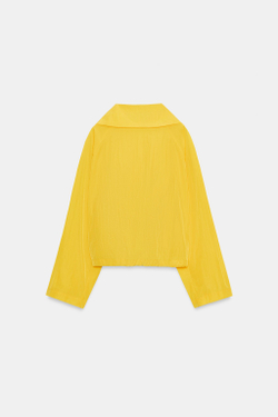 ZARA БОМБЕР С ВОРОТНИКОМ-СТОЙКОЙ — ZW COLLECTION, ЖЕЛТЫЙ