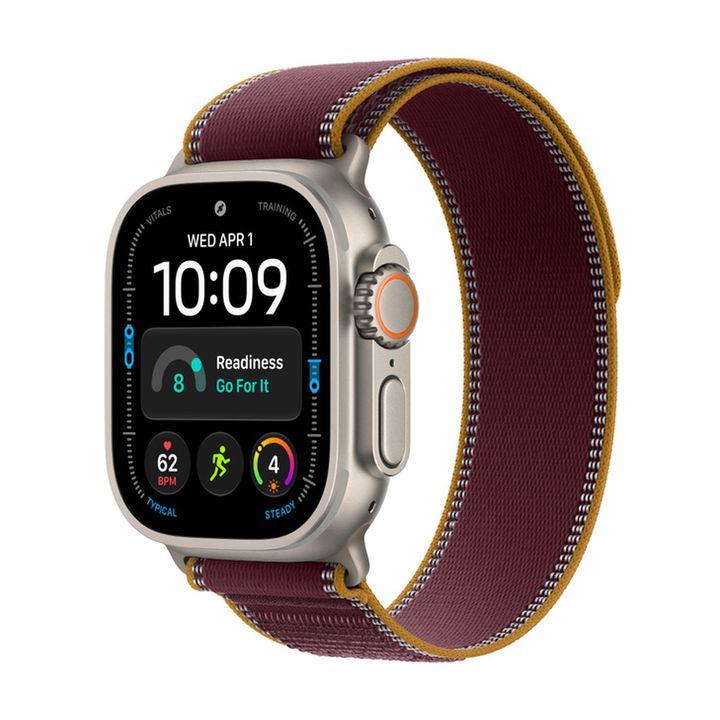Смарт-часы Apple Watch Ultra 4 GPS + Cellular 49mm Natural Titanium, Burgundy Trail Loop, размер M/L