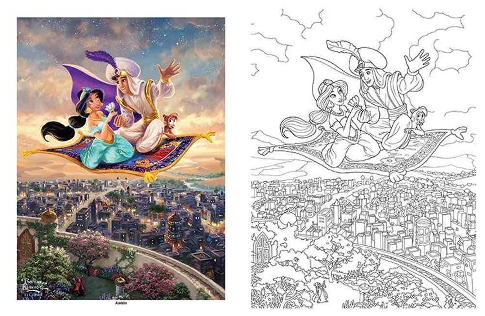 Раскраска Disney Dreams Collection - Принцессы Диснея Thomas Kinkade Studios