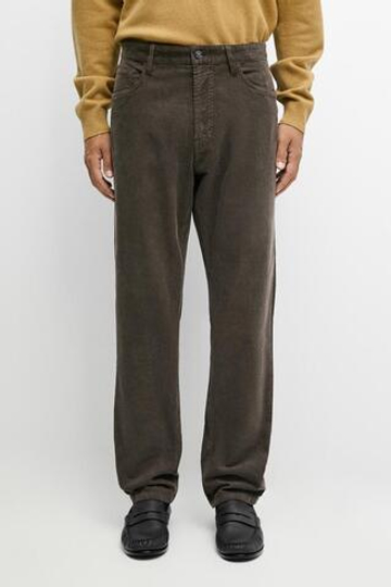 Massimo Dutti Вельветовые зауженные брюки, хаки