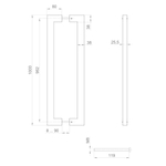 Ручка-скоба PULL.PH38/1000.26 INOX 304 (PH-26-38/1000-INOX) BLACK