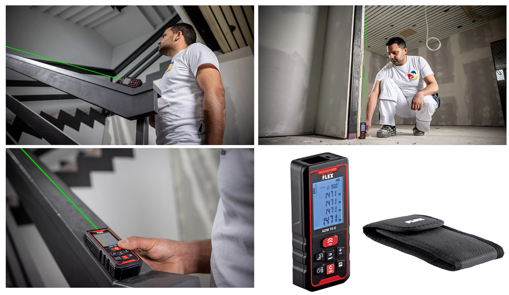 Лазерный дальномер FLEX ADM 70 G, расчет длины, площади, объема, высоты 518956