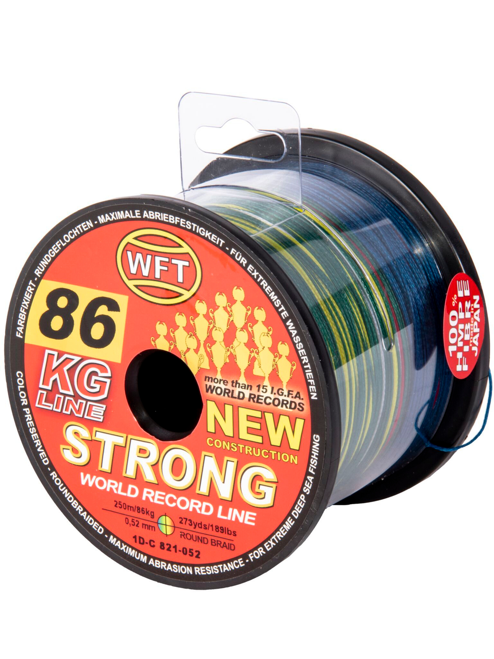 Леска плетёная WFT KG STRONG Multicolor 250 м, 0,52 мм