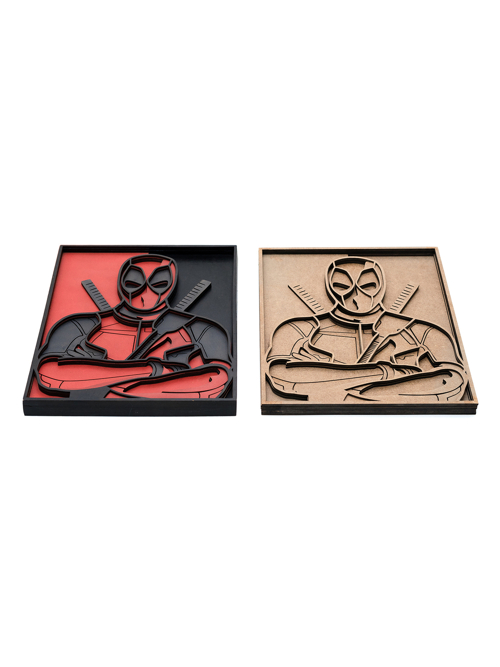 3D картина по номерам Дэдпул Marvel (Марвел) SamCraft, подарочный набор для творчества, многослойное панно из дерева для раскрашивания и сборки, супергерой комиксов