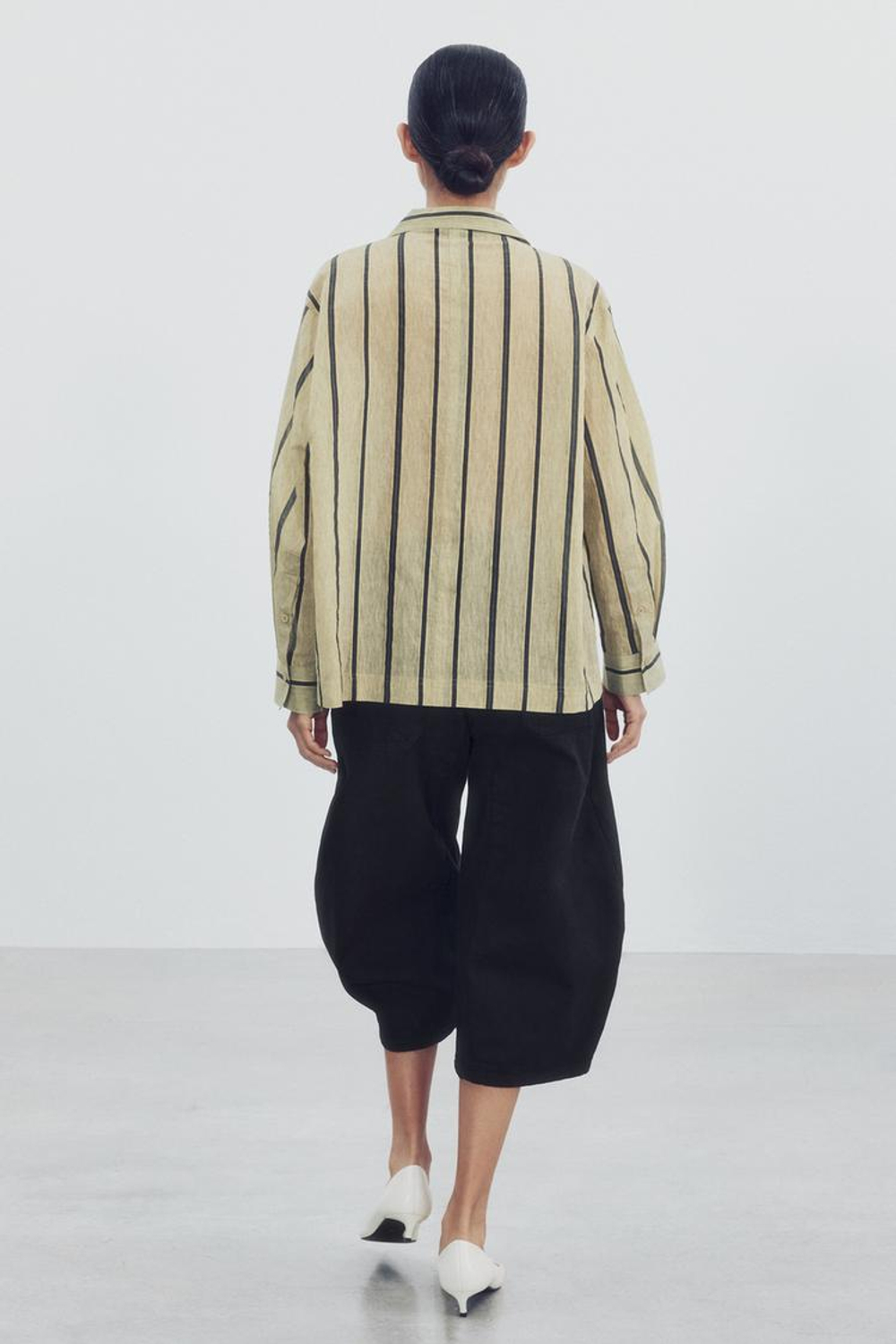 ZARA РУБАШКА НА ЗАПАХ С КАРМАНАМИ — ZW COLLECTION, ПОЛОСКИ