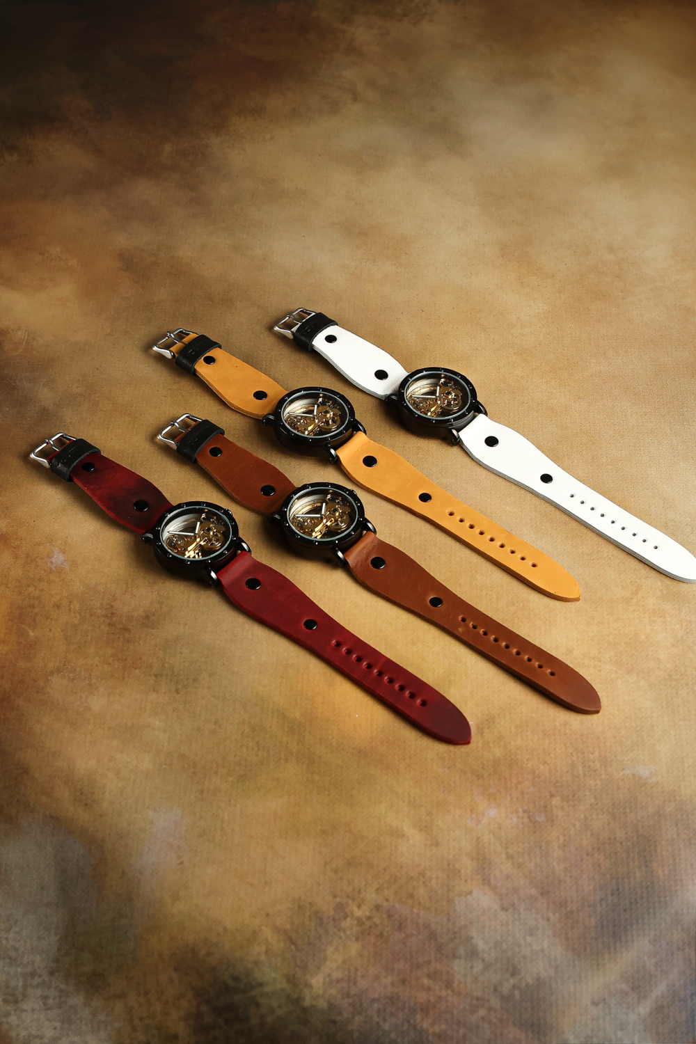Часы скелетоны механические Power Black Red YOURTIME