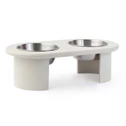 Миска двойная на подставке Плато серо-бежевого цвета из коллекции Pets Essential