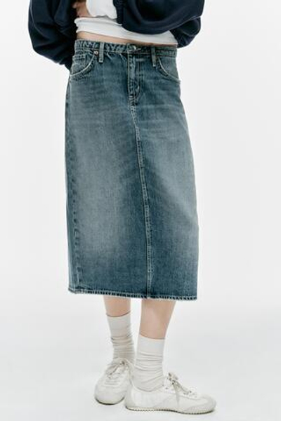 ДЖИНСОВАЯ ЮБКА МИДИ TRF — ZARA