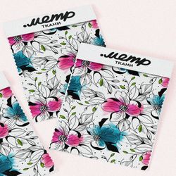 Ткань бязь графические цветы