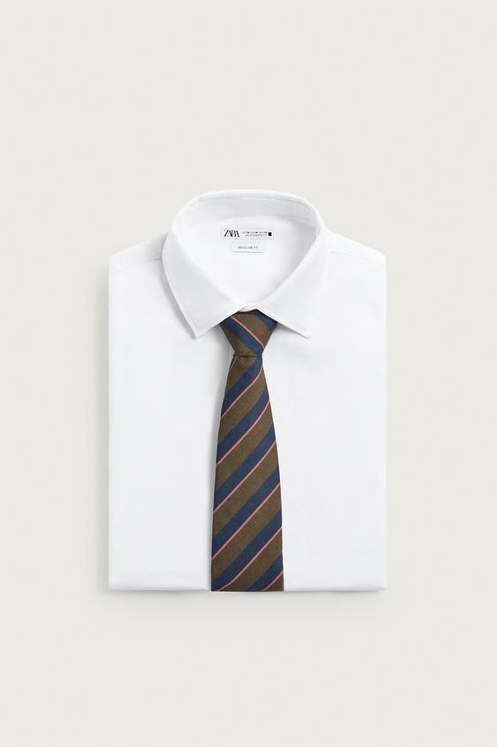 ZARA - FRUIT OF THE LOOM™ ЖАККАРДОВЫЙ ГАЛСТУК В ПОЛОСКУ, МОРСКОЙ СИНИЙ