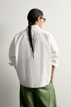 ZARA - FRUIT OF THE LOOM™ ОКСФОРДСКАЯ РУБАШКА СВОБОДНОГО ПОКРОЯ , БЕЛЫЙ