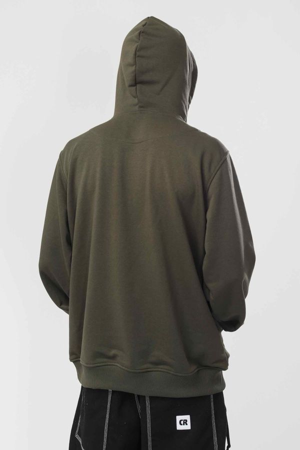 Худи Base Hoodie Wide Summer Лого ТМ Болотный/Белый принт КОДРЭД - фото 2
