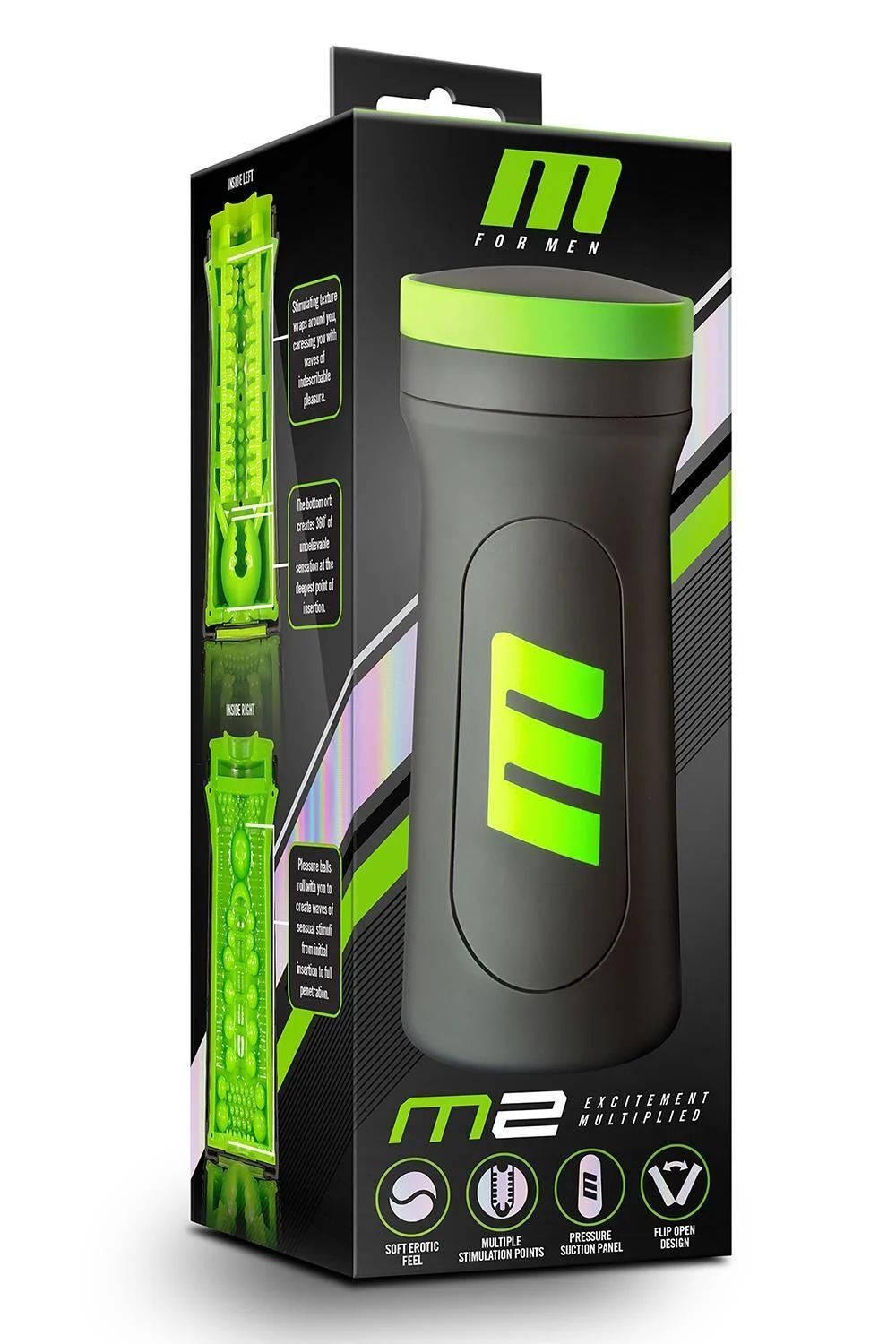 Мастурбатор-вагина M2 Superior Stroker (Цвет: черный с зеленым)