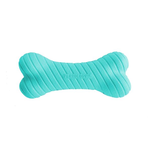 Двухслойная жевательная косточка Playology DUAL LAYER BONE для собак мелких пород с ароматом арахиса, маленькая, цвет голубой