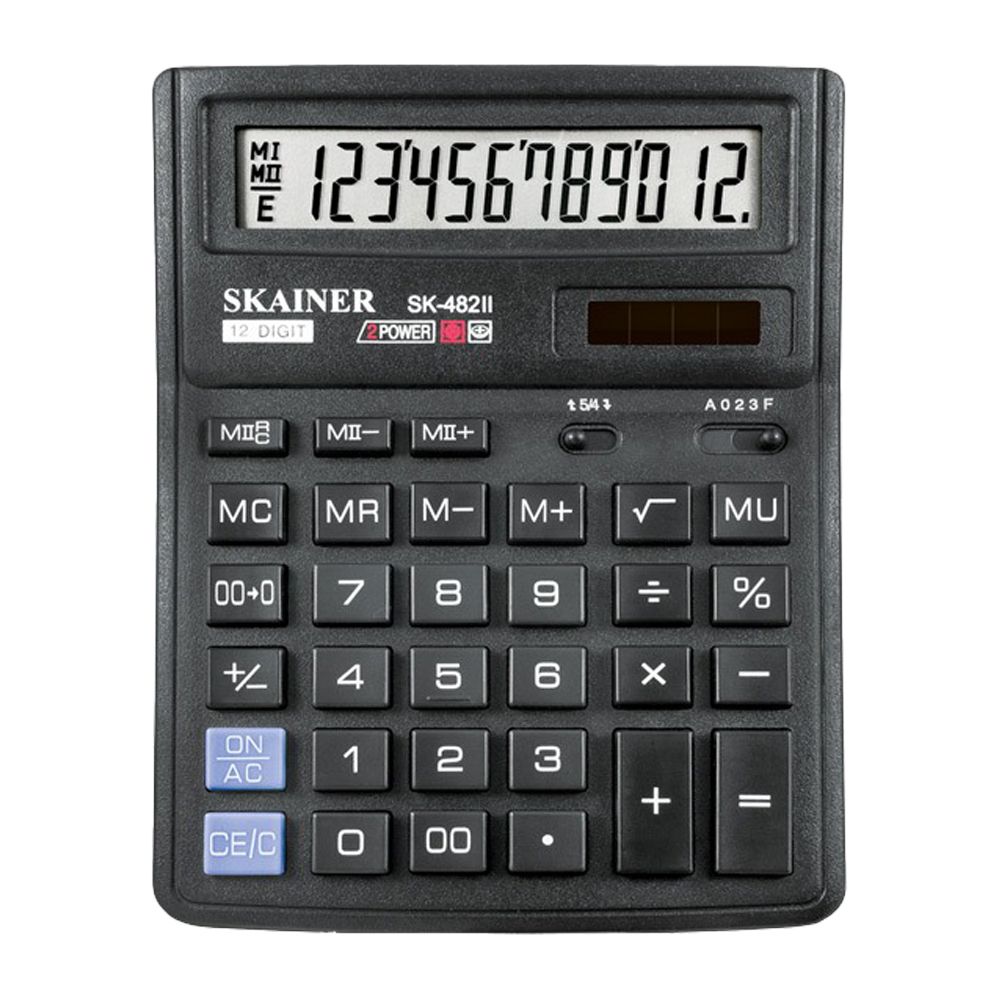 Калькулятор настольный SKAINER 12 Bit, LCD, 19.2*14.3*3.9 см, чёрный Калькулятор настольный SKAINER 12 Bit, LCD, 19.2*14.3*3.9 см, чёрный