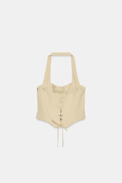 ZARA ТОП-КОРСЕТ, БЕЖЕВЫЙ