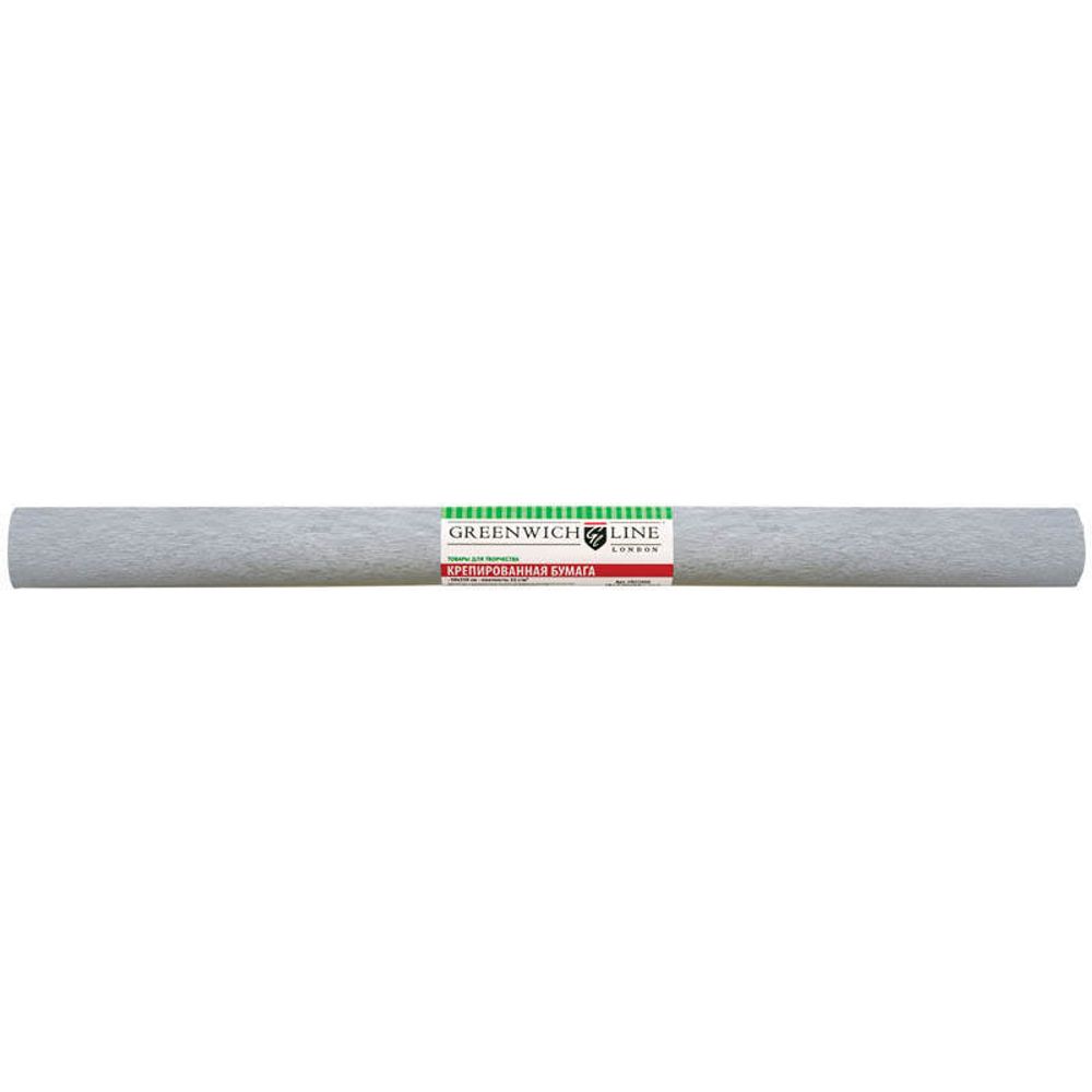 Крепированная бумага 50х250, 32г/м2, серебряная, в рулоне, Greenwich Line
