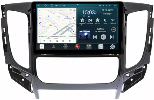 Магнитола для Mitsubishi L200 5 2015-2019 (климат), Pajero Sport 3 2016-2023 (МКПП), FIAT Fullback - RedPower 424 Android 10, Быстрая, QLED+2K, CarPlay, SIM-слот